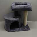 Feandrea Cat Tree Tower with Sisal Scratching Post, Cat Condo with Padded Perch, for Small Spaces, Kittens, Smoky Gray UPCT50G