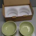 LoeJan Elevated Cat Food Bowl, 5 Oz Ceramic Raised and Tilted Water Bowl, Anti Vomiting and Protect Pets' Spines Dishes for Small Dog, Fat Faced Cat, Kitten (Green, 2 Pack)