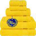 Cotton Paradise 6 Piece Towel Set, 100% Cotton Soft Absorbent Turkish Towels for Bathroom, 2 Bath Towels 2 Hand Towels 2 Washcloths, Yellow Towel Set