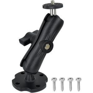 Heavy-Duty Camera Wall/Desktop Mount with 1/4"-20 Thread, Aluminum Alloy Arm, Dual Ball Heads, 1-Inch TPU Ball, Free Rotation,Compatible with DSLR, CCTV, Projectors, RAM B System