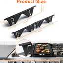 Stove Gap Covers Stainless Steel Black, 2 Pack Retractable Stove Gap Filler 13.8"-27.5", Heat Resistant Oven Side Gap Guards for Stove, Range & Countertop, Easy Clean Range Trim Kit, Fits 1-18mm Gaps