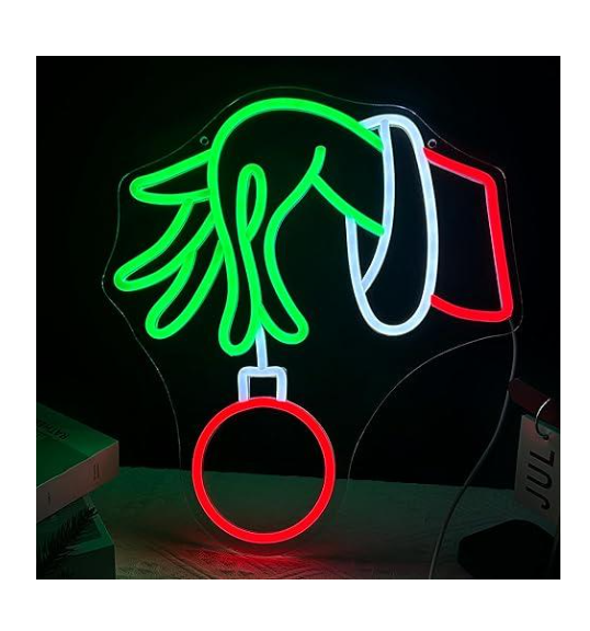 Christmas Neon Sign,Merry Christmas LED Decoration Neon Signs For Wall Decor,Dimmable Hand Neon Light,LED Neon Sign