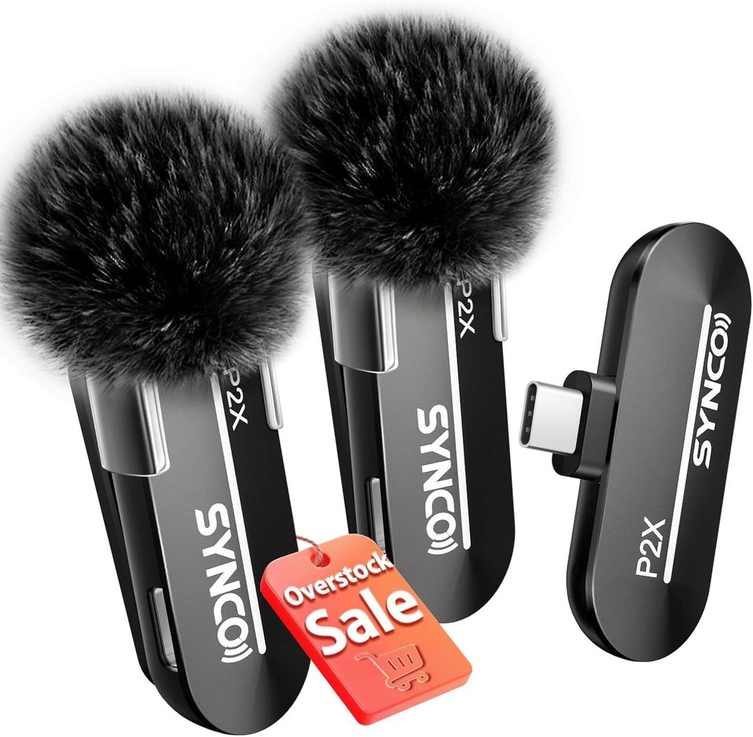 SYNCO Wireless Microphone for iPhone 15/16/17 & Android, 48kHz/24-bit, HiFi Sound Quality, P2XT Mini Microphone for Tiktok, YouTube, Streaming, Vlog Video Recording, USB-C Devices