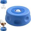 Dog Lick Bowl with Ball,Dog Licking Bowl with Rolling Ball,Slow Feeder Dog Bowls for Liquid with Rolling Ball,Slow Feeder Dog Bowls for Liquid Treat, for Large Medium Small Puppy Breeds (Blue)