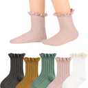 Witwot 6 Pairs Baby Girl Ruffle Crew Socks Toddler Girls Dress Sock Soft Cotton Size 6M - 7Y
