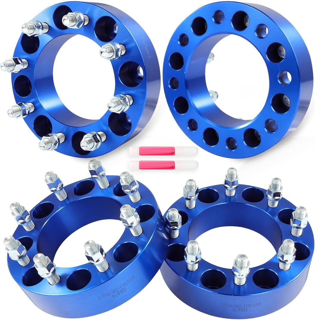 OCPTY 4PCS 8x170 to 8x6.5 Wheel Adapters 2 inch 14x1.5 Studs 125mm Hub Bore Forged Wheel Adapters 8 lug fit for F-350 Super Duty for F-350 for F-250 for Excursion for Escalade