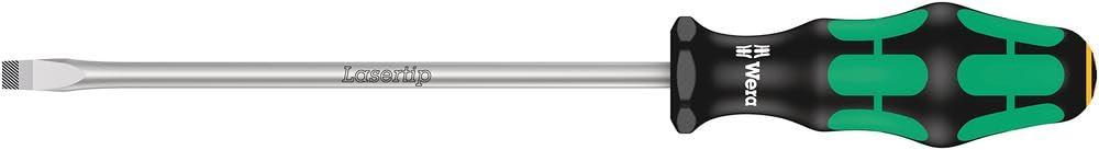 Wera 05007640001 Kraftform Plus 334 Slotted Screwdriver, Lasertip, 8mm Head, 7" Blade Length