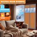 2 Sets Magnetic Thermal Insulated Curtains for 30" X 80" Doors with Clear Window Winter Thicken Quilted Oxford Cotton Door Cover Waterproof Window Attic Blanket for Cold Weather