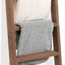 FUIN Blanket Ladder, 5ft Rectangle Rung Rustic Solid Wood Decor Rack, Brown, Thick