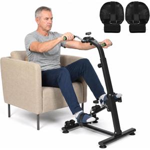 Adjustable Pedal Exerciser Bike for Seniors with a Pair of Gloves