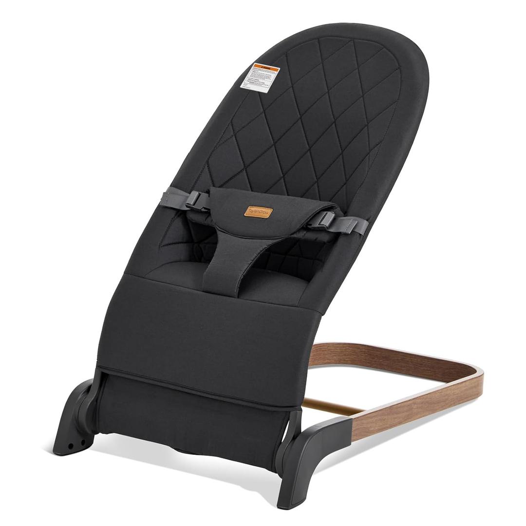 Foldable Baby Bouncer, Baby Seat with 3 Adjustable Heights, Portable Newborn Rocker, Ergonomic Bouncy Seat for Natural Bounce, Bouncer for Babies 0-6 Months, Soft Cotton (Charcoal Gray) Foldable Baby Bouncer, Baby Seat with 3 Adjustable Heights, Portable Newborn Rocker, Ergonomic Bouncy Seat for Natural Bounce, Bouncer for Babies 0-6 Months, Soft Cotton (Charcoal Gray)