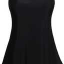 Arolina Tankini Swimsuits for Women Tummy Control Two Piece Bathing Suits Flowy Swim Tops with Boy Shorts (X-Large, Black)