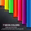 Colored Large Cardstock 12x24 In 35 Sheets Assorted Neon 7 Color Paper Bright Fluorescent Color Heavyweight Paper 180GSM/65lb Suitable for Extended Cutting,Ships Flat - No Creases