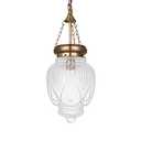 DSMJFU Brass Gold Glass Ceiling Pendant Light Kitchen Island Lighting Farmhouse Vintage Pendant Light Hanging Light Fixture for Dining Room, Entryway, Sink, Breakfast Nook
