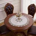 Natural Neutral Earth Tones Beige Floral Lace Round 15 placemats Set of 2 Doily Table Topper Dresser Scarf Place Mats (Set of 1, 33" Round)