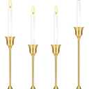 4PCS Candle Holder, Taper Candle Stick Holder - Gold Candle Holders, Holders Vintage Decor Dinner Table Dining Room Centerpieces Decorations for Wedding Fireplace Mantel.(Candles are not Included)