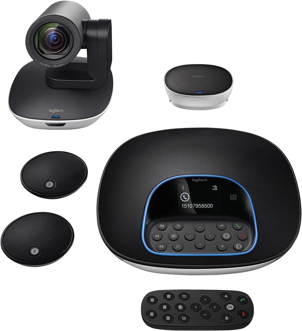 Logitech Group Video Conferencing Bundle with Expansion Mics for Big Meeting Rooms, Computer Tower, Core i7, Windows 7/8.1/10, Mac OS 10.10 or Higher