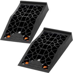 OULEME Low Profile Car Service Ramp - 2 Pack with Anti-Slip Pads for Lift Maintenance and Oil Changes, Low-Chassis Car Tire Ramps for Jack Support