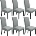 NORTHERN BROTHERS Chair Covers for Dining Room Pack of 6 Slipcovers Dining Chair Covers Parsons Chair Slipcover Fit Stretch Chair Covers for Dining Room, Light Grey