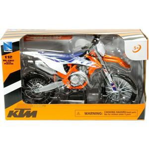 450 SX-F Dirt Bike Motorcycle Orange and White 1/12 Diecast Motorcycle Model by New Ray 58343