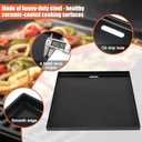 Universal Cast Iron Cooking Griddle, Nonstick Coating Griddle Flat Top Grill Plate with Sidewalls for Charcoal, Outdoor Gas Grills, for Weber Grills & New 2022 Genesis 300, 16.3"  15.8"