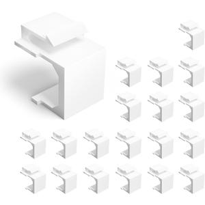 VCE UL Listed (20-Pack) Keystone Blanks for Keystone Wall Plate and Patch Panel, White