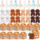 20 Pcs Mini Plush Dog Set 4 Inch Small Stuffed Puppy Dolls with 20 Dog Themed Party Favor Boxes 20 Birthday Hats, Soft Plush Stuffed Animal for Kids Birthday Adopt a Pet Favor (Basic)