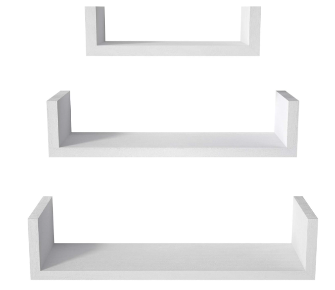 SRIWATANA Floating Shelves Wall Mounted, Solid Wood Wall Shelves, White