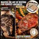 BBQ Blanket for Resting Meat, 21 Inch Meat Resting Bag with Wide Mouth Design for Brisket, Pork Shoulder & Turkey, Reusable 7-Layer Waterproof BBQ Meat Blanket, BBQ Gifts for Men (Khaki)
