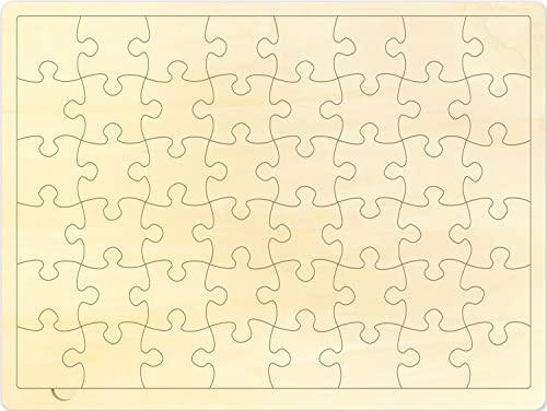 30 Piece Blank Puzzle with Tray to Draw on, Each Piece is Unique, Custom Puzzle for Crafts & DIY, Make Your Own Wooden Jigsaw Puzzles