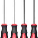 ROTATION 4PCS Magnetic Tip Torx Screwdriver Set, 4 Torx Star Screwdrivers, T20, T25, T27, T30, Red Tip | Red, Gloss, S2 Steel