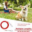 Dog Tie Out Cable - 10/15/20/25/30FT Heavy Duty for Large Dogs Up to 250LBS - Rosy Pink/Blue/Purple/Silver/Red/Green/Yellow