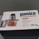 GANIZA Food Processors, Electric Food Chopper with Meat Grinder & Vegetable Chopper - 2 Bowls (8 Cup+8 Cup) with Powerful 450W Copper Motor - Includes 2 Sets of Bi-Level Blades for Fruits/Meat/Nuts (Black)