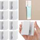 Briwooody 8 Pcs Large Self Adhesive Clips Wall Tapestry Clips No Drilling Towel Holder Adjustable Spring 15 mm Flag Hanger for Bathroom Kitchen Home Office Hotel(White, Rectangle Style)