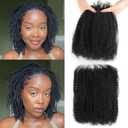 16 Inch Afro Kinkys Bulk Human Hair Kinky Curly Braiding Hair for Mini Twist 50g/Pack Natural Black 4C Dreadlock Extensions for Permanent Sister Locs/Mini Twists/Braids/Repair Can Dye and Bleach (1B)