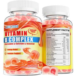Natural Methylated Vitamins B Gummies: Chewable Supplement Complex with B1 B2 B3 B5 B6 B7 B9 B12 Zinc Magnesium Ashwagandha for Daily Energy Support - for Vegan Work Adults(120Count)