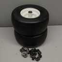 AR-PRO (2-Pack) 13x6.50-6 Flat Free Tire and Wheel - Universal 13x6.5-6 Solid Rubbe Riding Lawn Mower Tire with Rim - With 5.5"-7.8 Centered Hub and 3/4" Bearings extra 5/8" 1/2 Bushings (White(Smooth Tread))