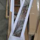 FREDBECK Bifold Barn Door 28x84 (Double 14x84) with 1 Lites Mirror,Bi-fold Closet Doors Hardware Kit Included,32" Track for 2 Doors, PVC, White,for Living Room, Bathrooms, Kicthen