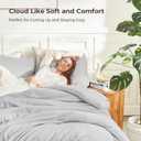 Litanika Comforters Light Grey Oversized King Size, 3 Pieces Lightweight Solid Bedding Comforter Set, All Season Fluffy Bed Set (120x98In Comforter & 2 Pillowcases)