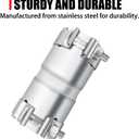 Stainless Steel 2 to 2 Inch Exhaust Adapter, 2" ID Exhaust Reducer Connector Pipe with Clamp