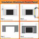 GCGOODS 46" x 17" Window AC Sealing Panel, Full Surround Insulation Window Air Conditioner Foam Panel with Aluminum Surface, Seal All Gaps, Block Rain from Outside, Reflect Heat & Sunlight