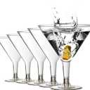 Youngever 12 Pack Plastic Cocktail Glasses, 8 Ounce Shatterproof Martini Cups, Reusable Cocktail Cups