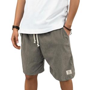 Hardaddy Mens Corduroy Shorts Elastic Waist Drawstring Casual Summer Beach Lounge Short (Green, XL)
