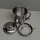 Grease Container with Fine Mesh Strainer kitchen oil storage tank pot (1.3L Stainless Steel 410)