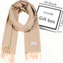 Winter Scarf for Women Cashmere Feel Pashmina & Blanket Wrap Cozy Fashion Shawl Ideal Christmas & Holiday Gift (Camel)