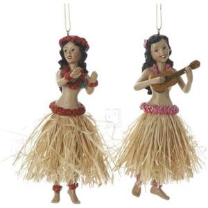 5.25"RESIN HULA DANCER ORNAMENT 2/ASSTD.