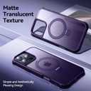 Magnetic Invisible Stand Designed for iPhone 16 Pro Case [Military Drop Protection] [Compatible with MagSafe] Shockproof Slim Translucent Matte Cover for iPhone 16 Pro Phone Case 6.3", Purple