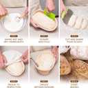 Laura's Green Kitchen Complete Sourdough Starter Kit  Sourdough Bread Baking Supplies with 2 Banneton Bread Proofing Basket, Linen Liners, Bread Lame, 5 Bread Blade for Scoring Dough, Scraper & More