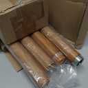 2 Pack Wood Curtain Rods for Windows 48 to 84 Inch,1'' Diameter Drapery Rods with Imitation Wood Grain Leaf Pattern Finials,Boho Adjustable Heavy Duty Curtain Rods Set,36-88'',Color:Natural Wood