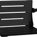 Seachrome Silhouette Comfort Folding Wall Mount Shower Bench Seat with Arms, Black Seat with Matte Black Frame